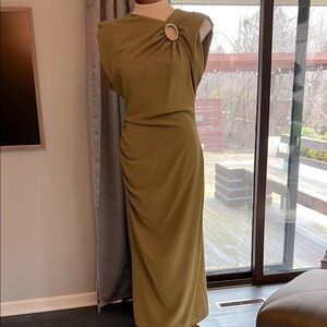 Elegant Olive Green Dress
